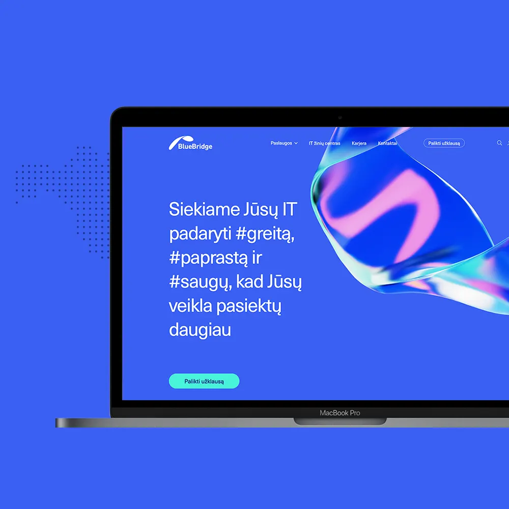 BlueBridge – svetainės ekrano nuotrauka