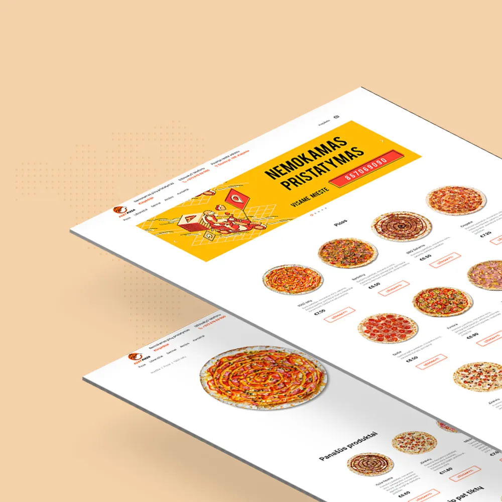 Foxy Pizza – svetainės ekrano nuotrauka