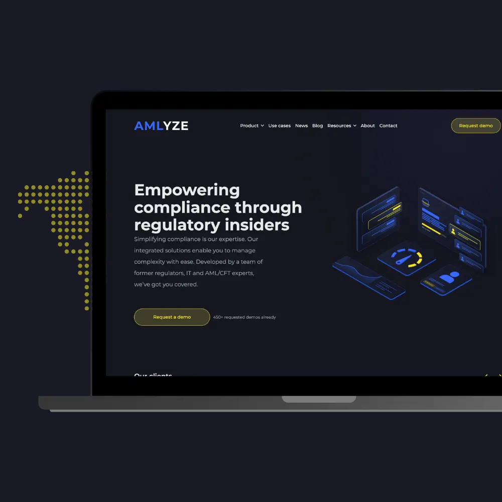Amlyze – svetainės ekrano nuotrauka