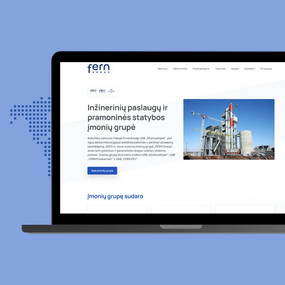 Fern Group – svetainės ekrano nuotrauka