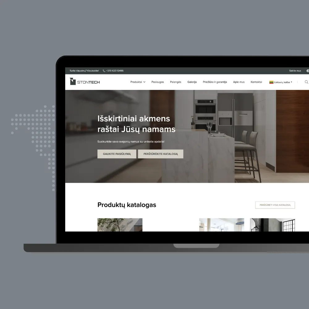 Stontech – svetainės ekrano nuotrauka