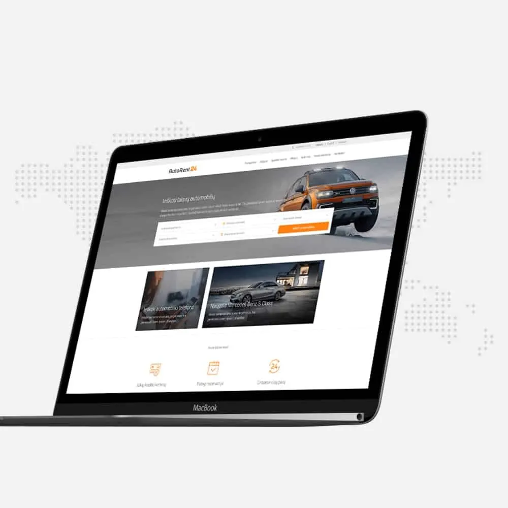 Autorent24 – svetainės ekrano nuotrauka