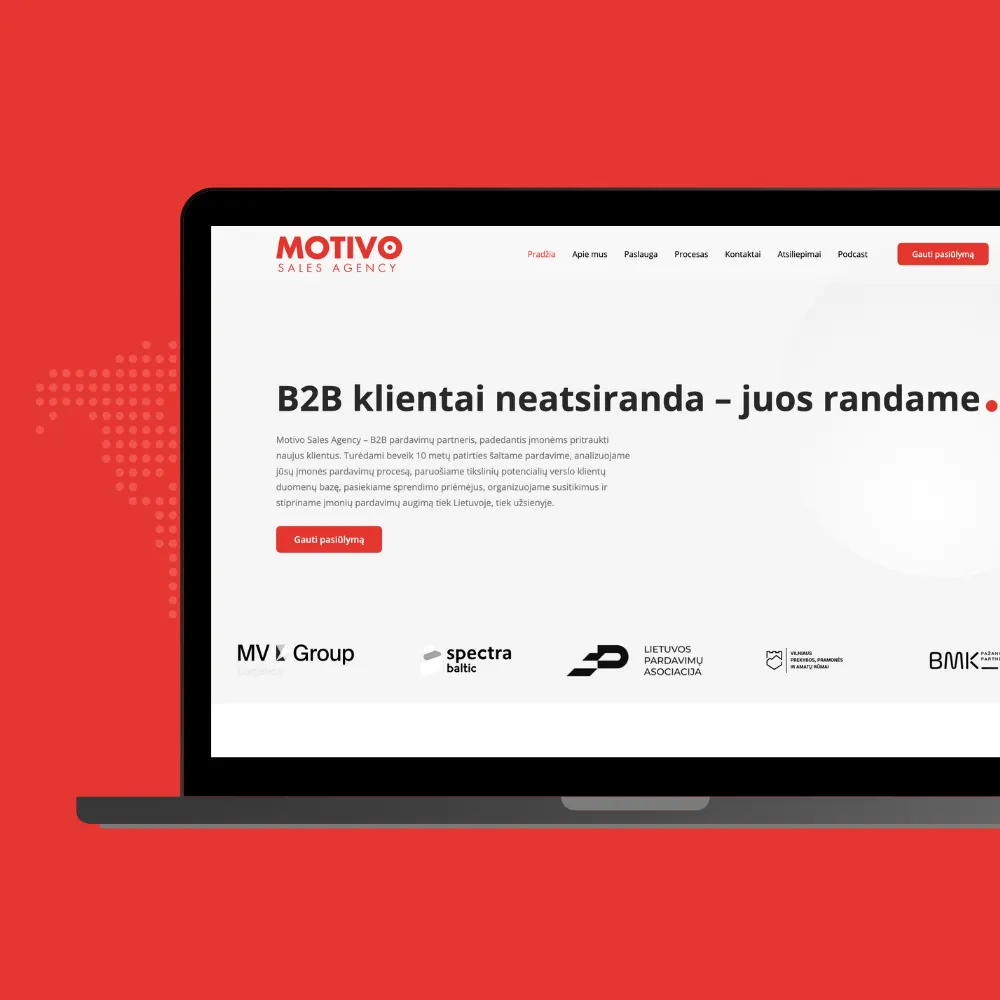 Motivo – svetainės ekrano nuotrauka
