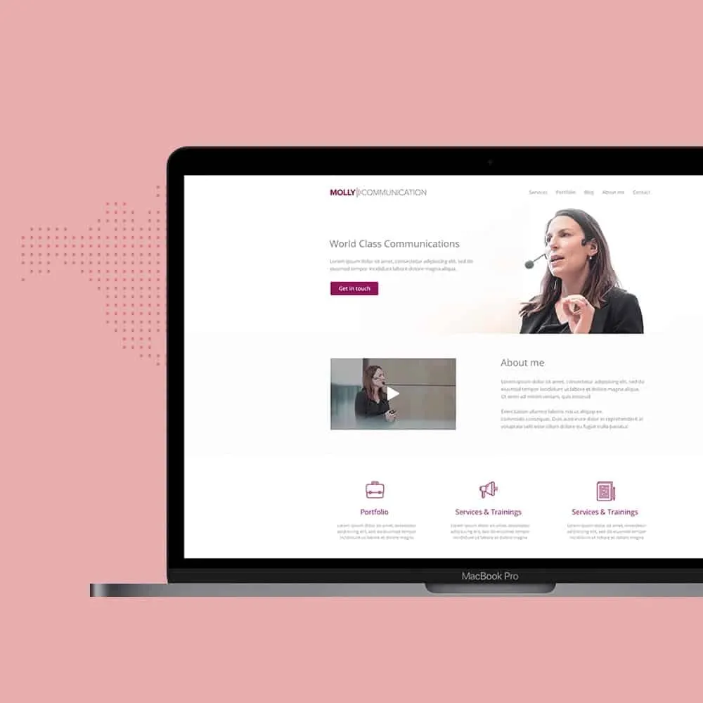 Molly Communications – svetainės ekrano nuotrauka